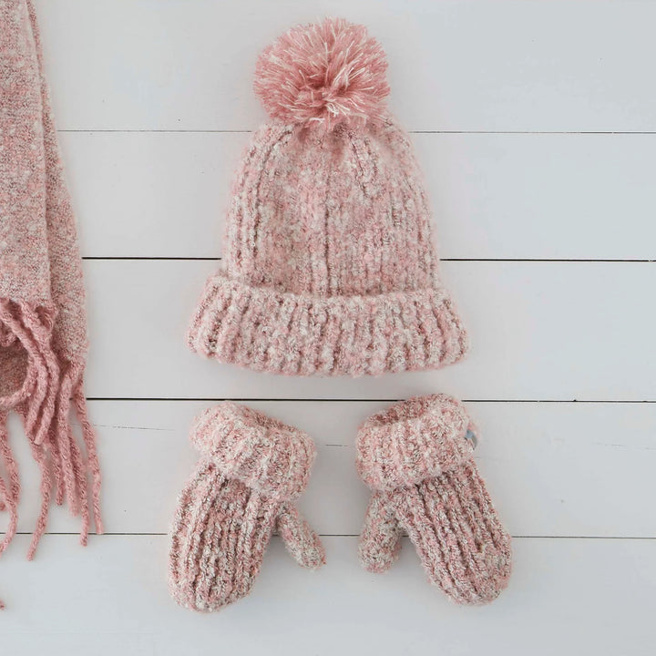 Girls Snow Storm Beanie & Mitten Set