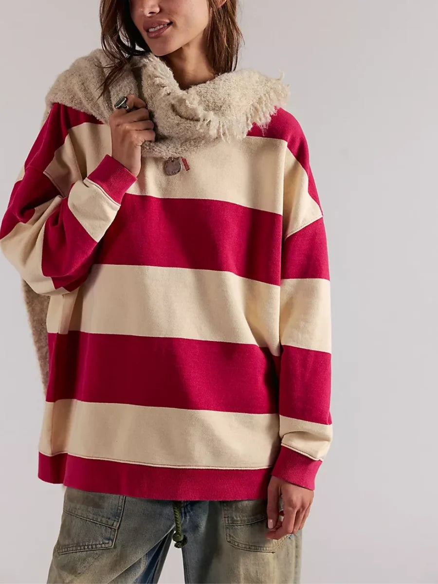 Classic Striped Oversized Crewneck