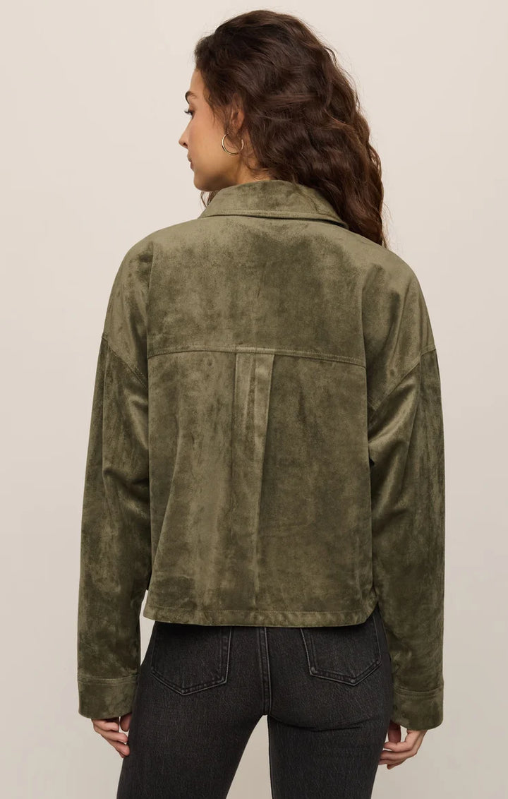 All Day Cropped Suede Jacket