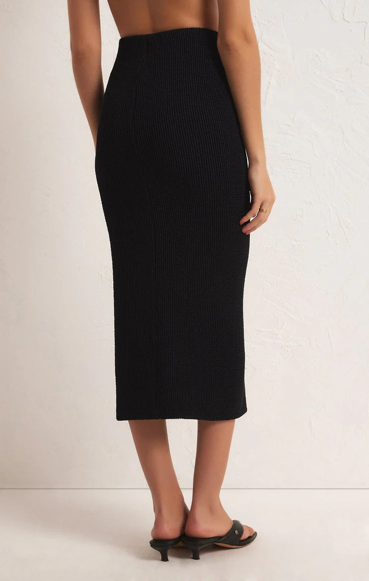 Aveen Crinkle Knit Stretch Midi Skirt