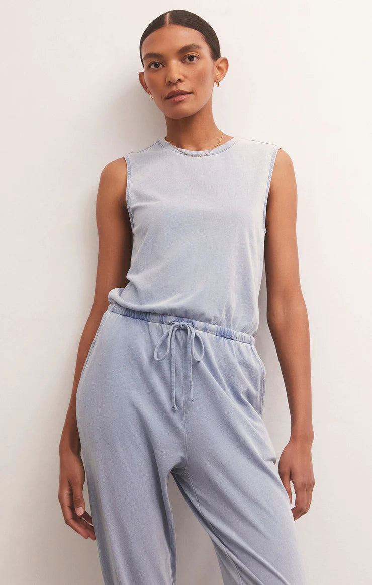 Rain Knit Denim Jumpsuit