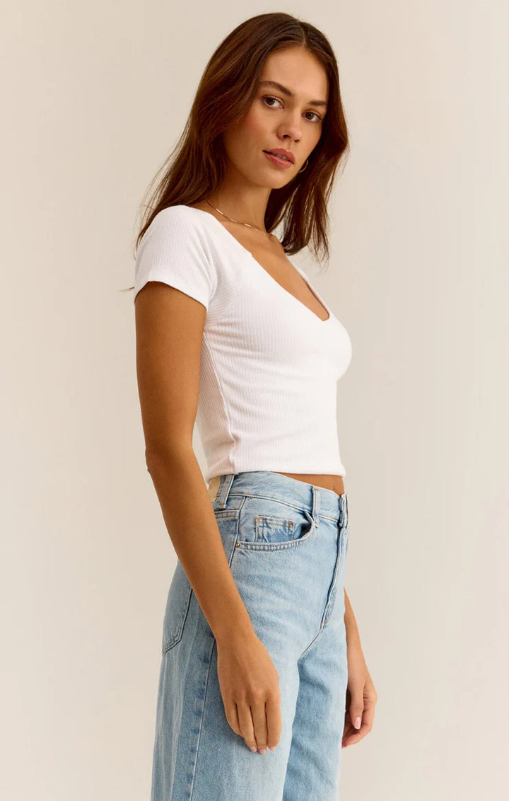 Kallen Ribbed Crop Tee