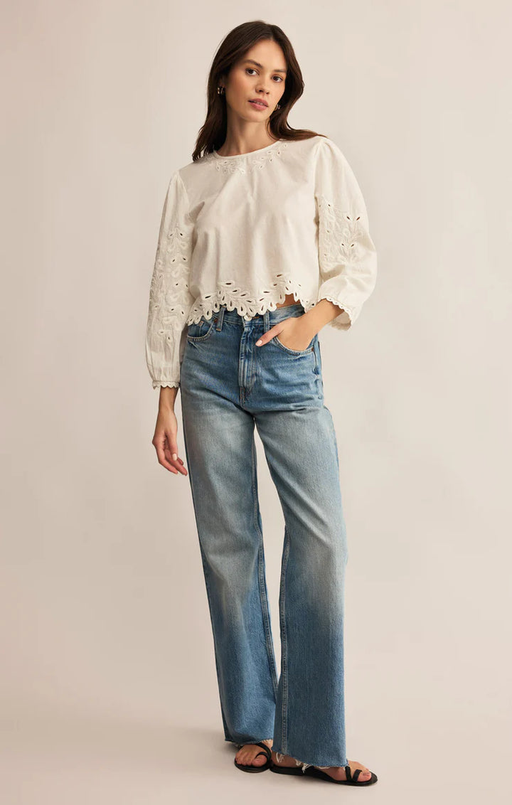 Ambroise Embroidered Linen Top