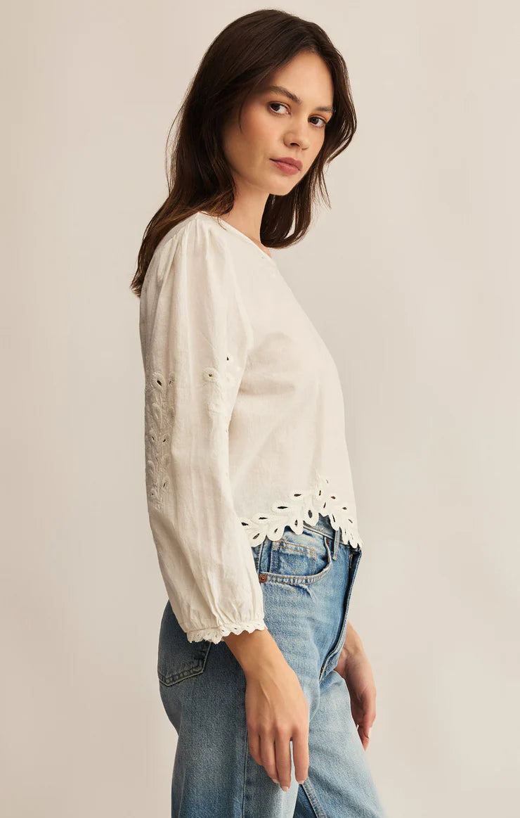 Ambroise Embroidered Linen Top
