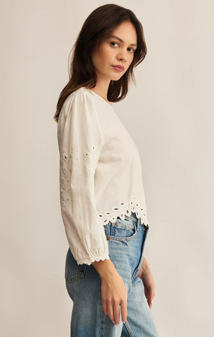 Ambroise Embroidered Linen Top