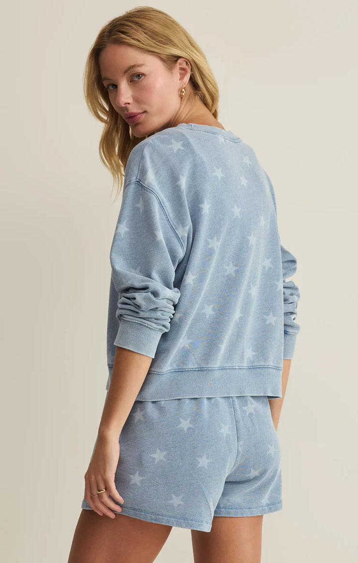 Written Stars Denim Sweatshirt