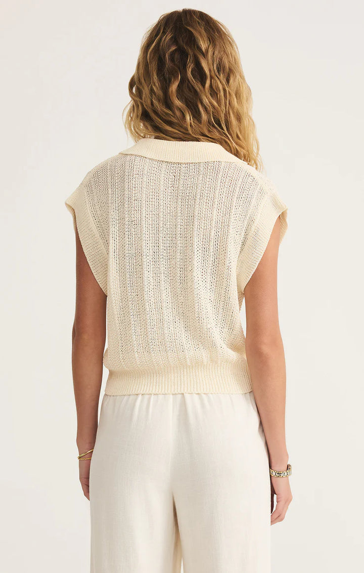 Lauden Crochet Polo Top