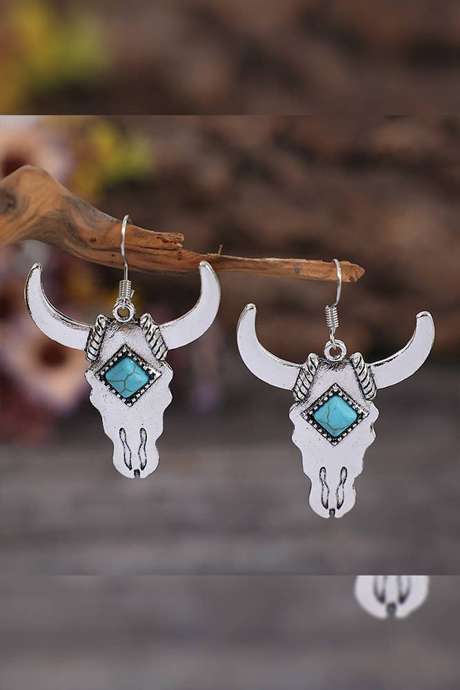Turquoise Bull Earrings