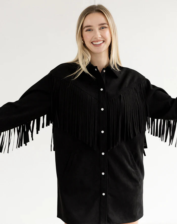 Suede Fringe Jacket