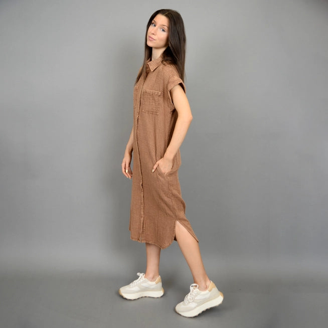 Aira Gauze Shirt Dress