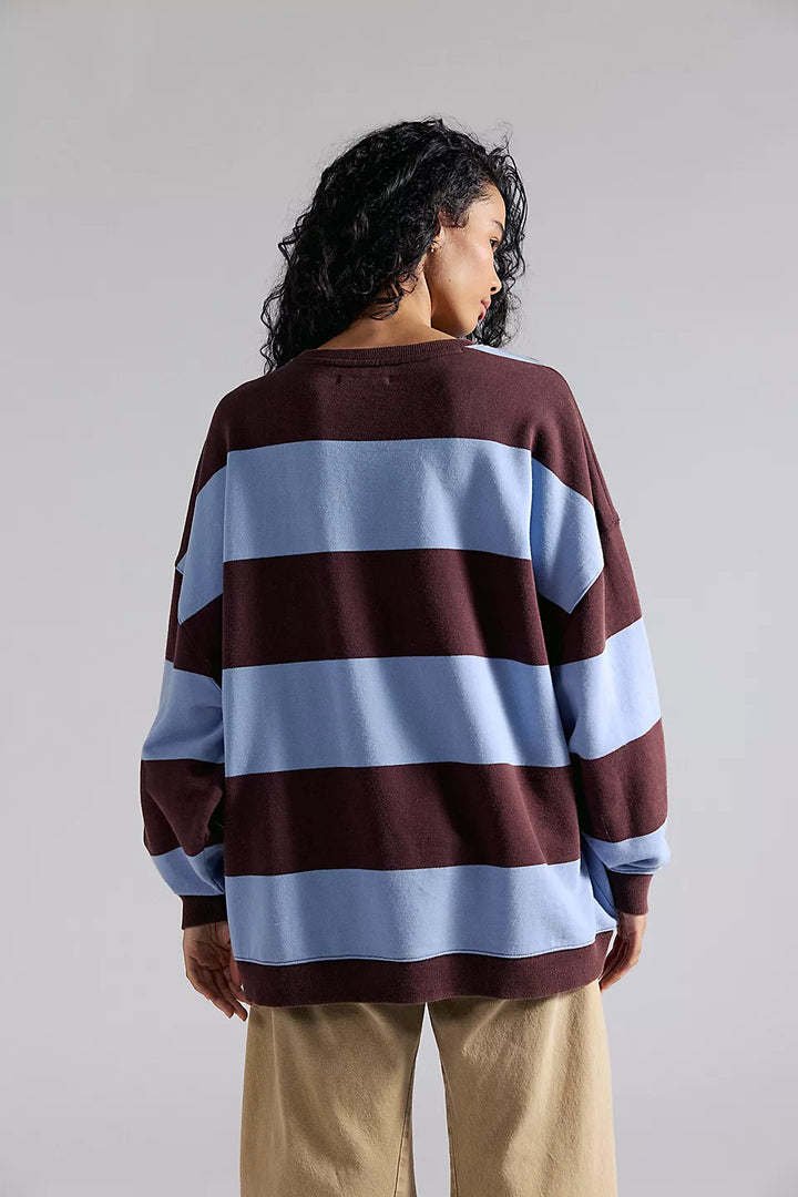Classic Striped Oversized Crewneck