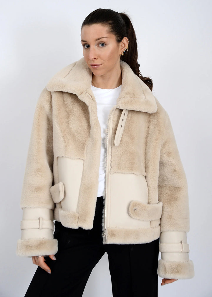 Mink Faux Fur and Leather Jacket