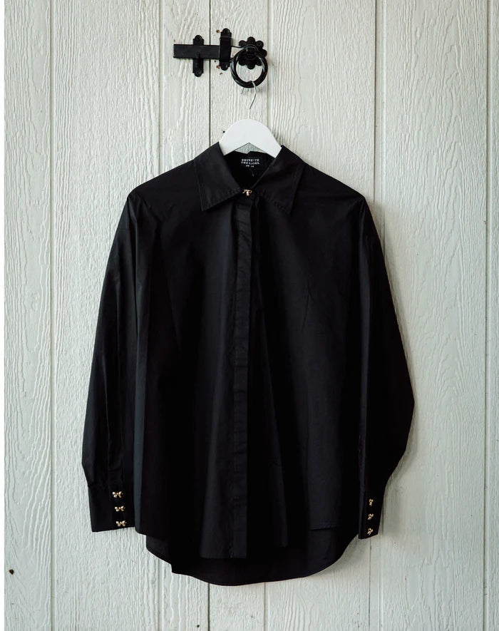 Poplin Bow Button Up Shirt