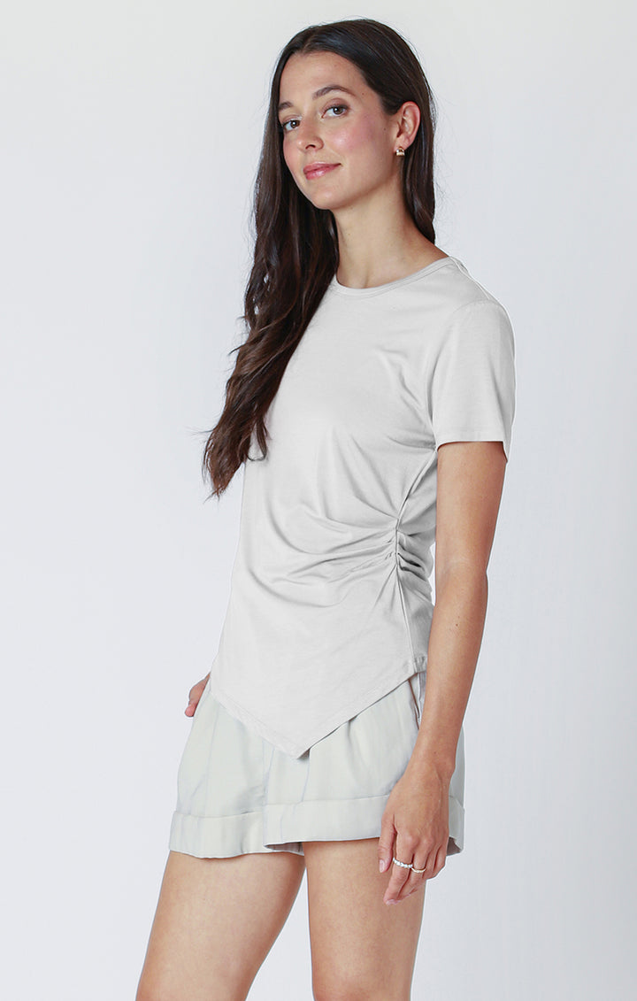 Catrina Gathered Angled Hem Top