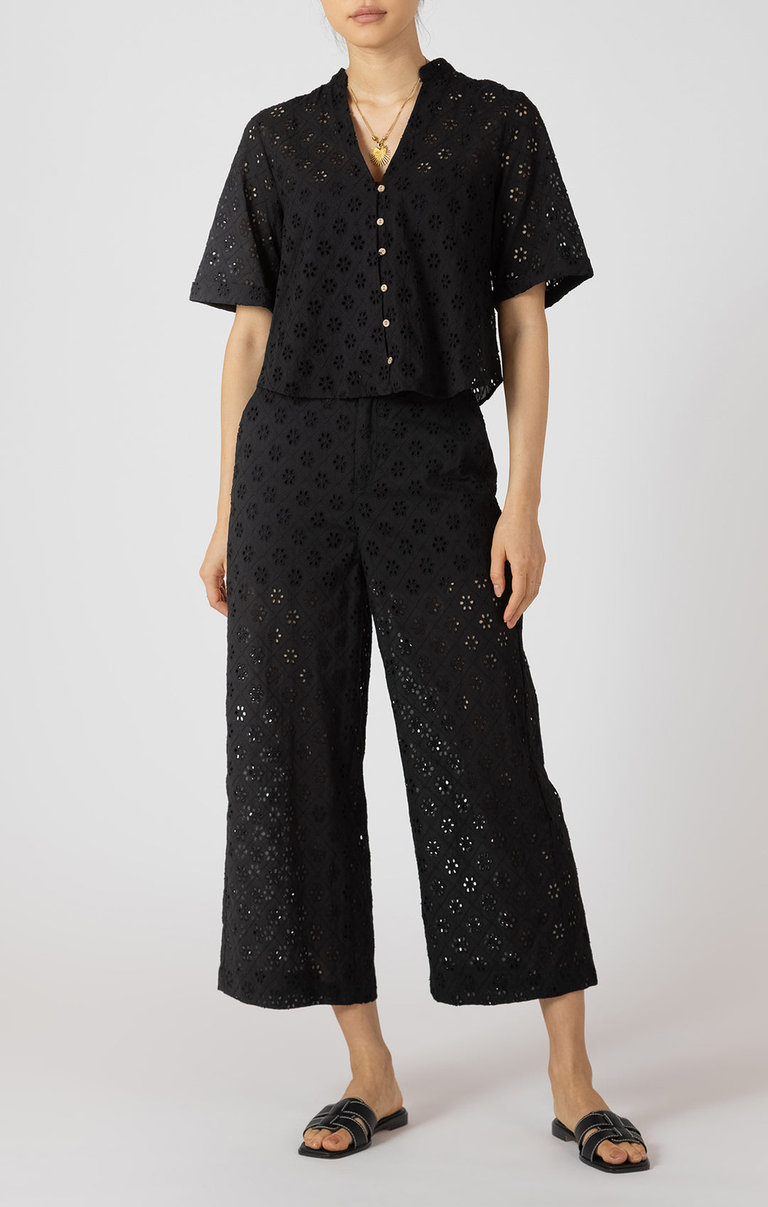 Peyton Openwork Embroidery Blouse