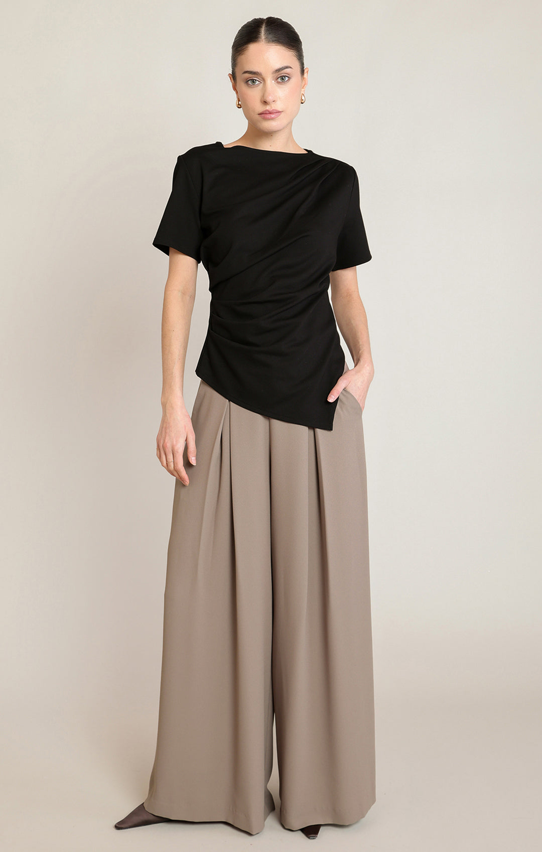 Draped Asymetrical T Shirt