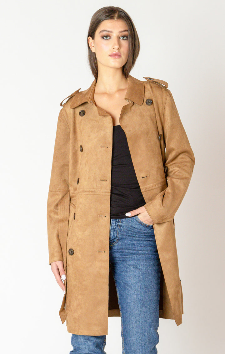 Rachelle Faux Suede Belted Trench