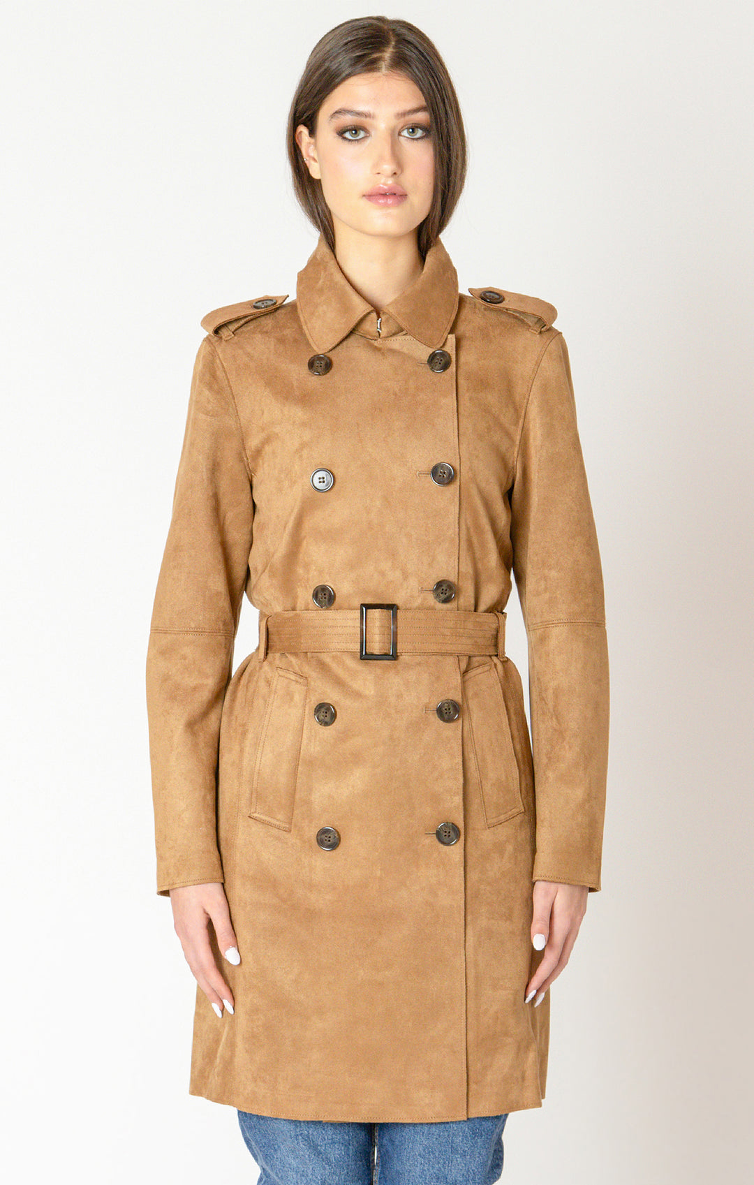 Rachelle Faux Suede Belted Trench