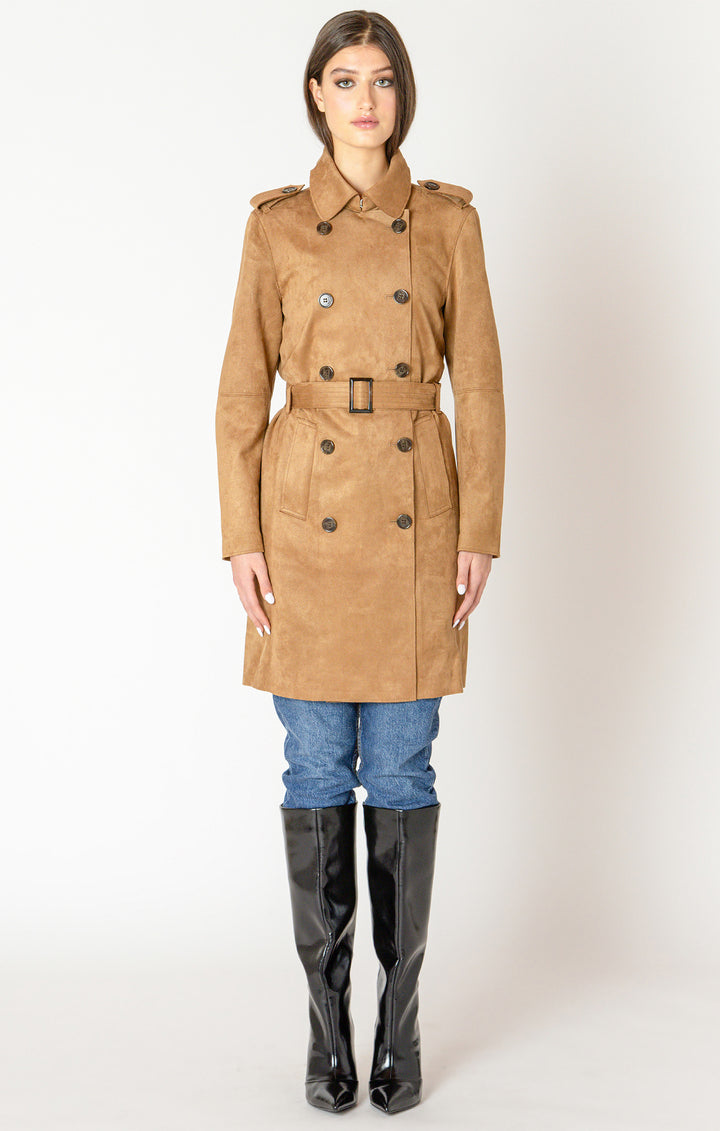 Rachelle Faux Suede Belted Trench