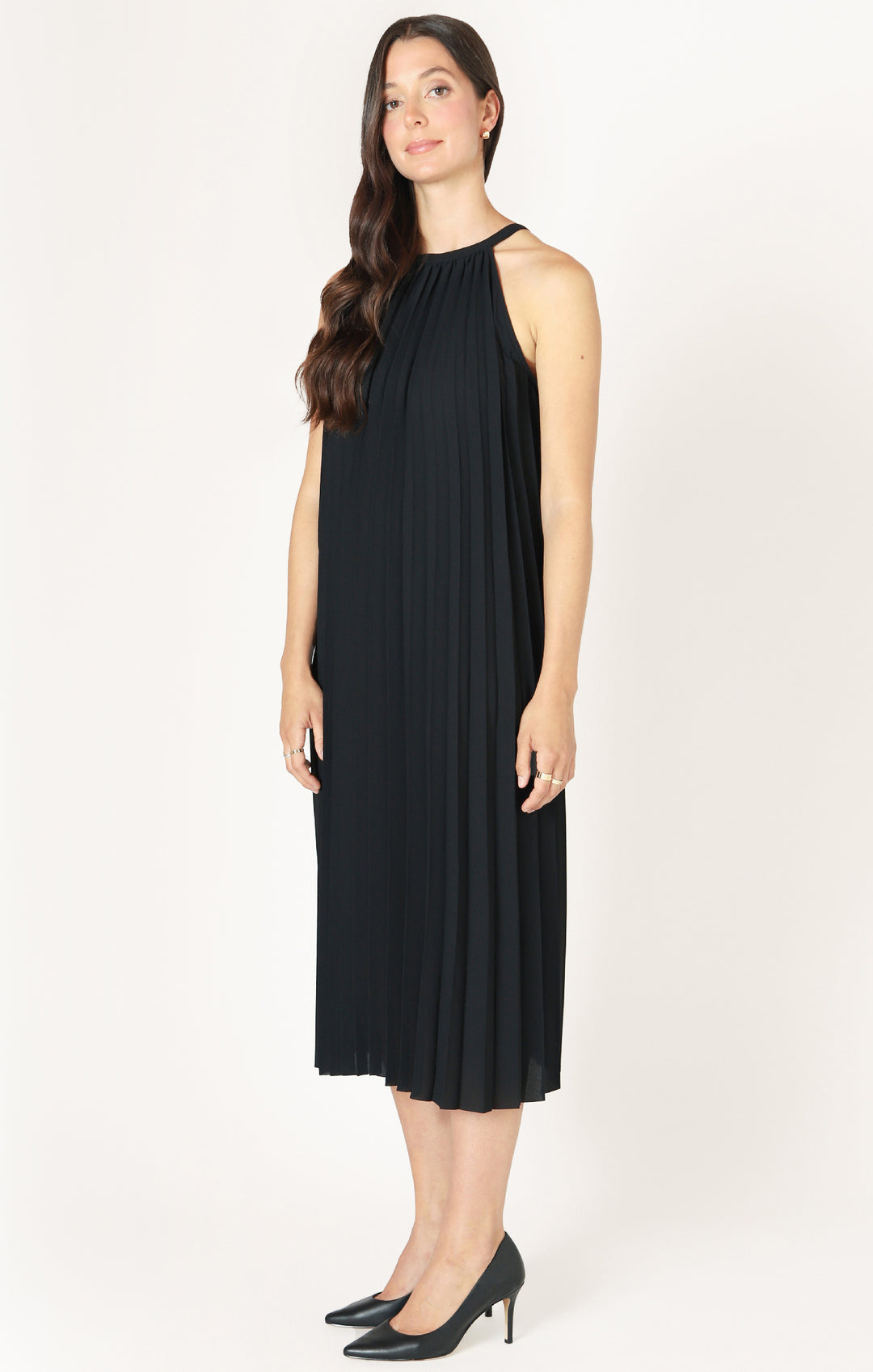 Dierdre Pleated Halter Dress