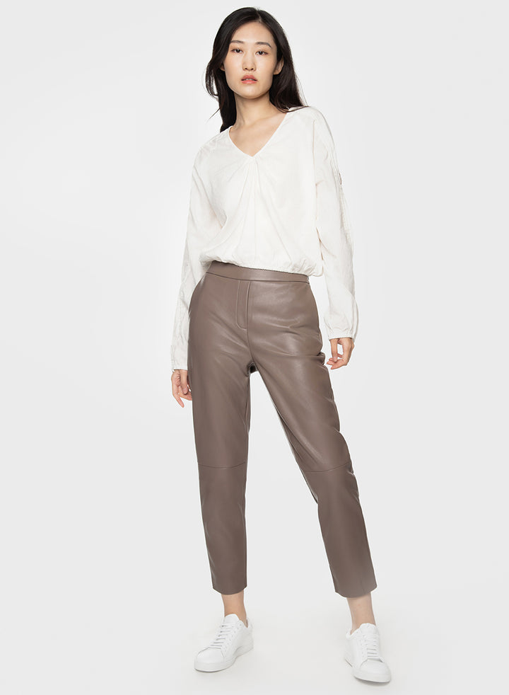 Faux Leather Straight Leg Pant