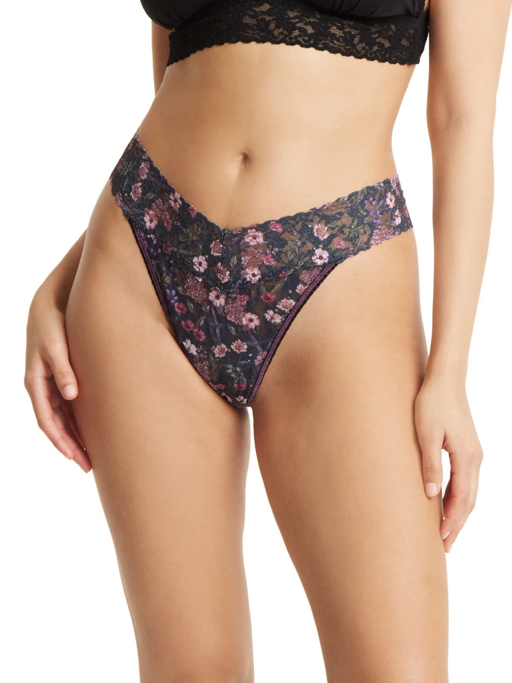 Printed Signature Lace Thong