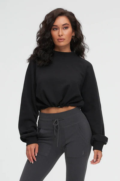 Pull Cord Mock Neck Sweatshirt